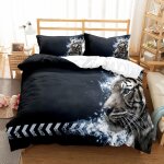 Tigre animaux parure de lit x complet + x taies d'oreiller xcm housse couette enfant microfibre parure ...