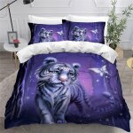 Tigre housse de couette x imprim�� d anime animaux parure de lit personnes ado fille enfants microfibre ...