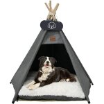 Tipi pour chiens et chats - tente pour animaux de compagnie avec coussin lavable et tableau noir - 40x40x50cm ...
