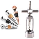 Tire - bouchon en acier inoxydable, 4 pices, cratif, vintage, pour bouteille de vin, bouchon de vin ...