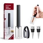 Tire bouchons a air avec coupe - capsule et 2 bouchons de vin, portable vin tire - bouchon professionnel ...