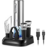 Tire bouchon electrique rechargeable 5 en 1, ouvre - bouteille de vin automatique et coupe - capsule, ...