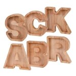 Tirelire alphabet en bois avec panneau transparent haute qualit� durable yonis