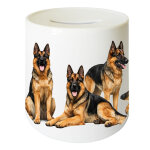 Tirelire bergers allemands en c�ramique 9, 5 cm