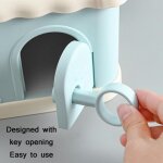 Tirelire bleue pour enfants maison ludique et pratique avec cl� et poign�e yonis