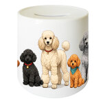 Tirelire caniches en c�ramique 9, 5 cm