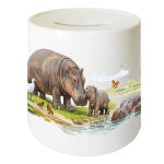 Tirelire les hippopotames en c�ramique 9, 5 cm cbkr�ation