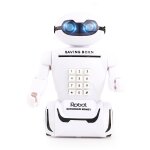Tirelire robot multifonction monnaie musiques yeux clignotant enfants blanc yonis