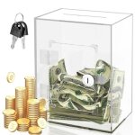 Tirelire transparente en acrylique avec serrure 4000 pi�ces 700 billets yonis