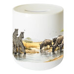 Tirelire les z�bres et gnous en c�ramique 9, 5 cm cbkr�ation