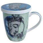 Tisani�re en porcelaine avec infuseur bouddha