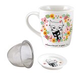 Tisani�re springy en porcelaine avec infuseur
