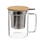 Tisanire en verre  mia  45cl transparent & beige