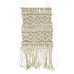 Tissage / suspension murale macrame d�coration murale - 45 x 50 cm - marron naturel