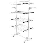 Todeco etendoir � linge, etendage � linge, 4 �tag�res, noir / blanc, avec ailes et barre sup�rieure, ...