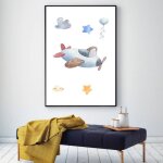 Toile avion a h�lice - affiche d�corative - poster d�coration maison 30x40cm