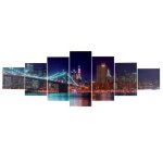 Toile de d�coration murale t375 xl, r�production, ch�ssis tableau en 7 parties 245x87cm new york