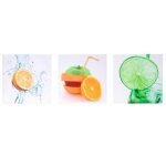 Toile de d�coration murale t376, r�production, ch�ssis tableau en 3 parties 150x50cm fruits