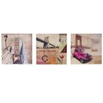 Toile de d�coration murale t376, r�production, ch�ssis tableau en 3 parties 150x50cm new york