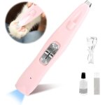 Tondeuse chien, tondeuse patte chien entre coussinets, pet hair trimmer avec lumire led, portable paw ...