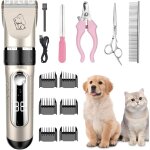 Tondeuse pour chien professionnelle ipx7 etanche tondeuse a poils d'animaux a faible bruit tondeuse chat ...