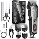 Tondeuse pour chien professionnelle, pour poils longs et epais, tondeuse pour animaux, sans fil, ecran ...