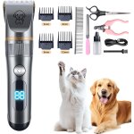 Tondeuse chien professionnelle, tondeuse silencieuse pour chiens sans fil avec ecran led et 4 peignes ...