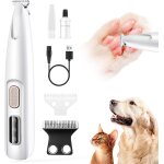 Tondeuse chien set, silencieuse tondeuse a pattes de chien avec lumire led rechargeable par usb, paw ...