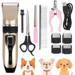 Tondeuse de toilettage pour chien animal de compagnie noir or faible bruit kit de rasoir electrique profession ...