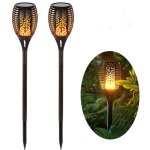 Torche de jardin torche solaire lampes d'eclairage de flamme imperm�able led ext�rieures vacillantes ...