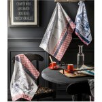 Torchon en coton gris 50x75 cm