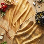Torchon en coton jaune 50x75