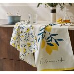 Torchon en coton jaune 50x75 cm