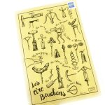 Promotion ! torchon cr�ateur 'les tire - bouchons' ecru
