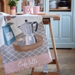 Torchon imprim� en coton et lin multicolore 50x75cm