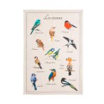 Torchon imprim� en m�tis multicolore 50x75