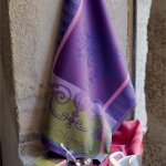 Torchon pur coton violet 56x77 cm