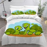 Tortue housse de couette x imprim�� d animal parure de lit personnes ado fille enfants microfibre literie ...