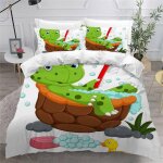 Tortue housse de couette x imprim�� d animal parure de lit personnes ado fille enfants microfibre literie ...
