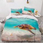 Tortue de mer housse de couette x imprim�� d la vie marine parure de lit personnes ado fille enfants ...