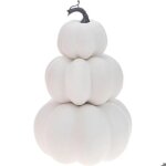 Tour de courges artificielles 3 �tages 29 cm d�coration blanche r�aliste pour table mariage halloween ...