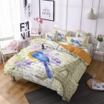 Tour eiffel paris housse de couette personne x cm avec taies d'oreiller x cm polyester - coton housse ...