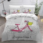 Tour eiffel paris housse de couette x imprim�� d bicyclette parure de lit personnes ado fille enfants ...
