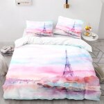 Paris tour eiffel parure de lit x + x taies d'oreiller xcm housses de couettes microfibre parure de lit ...
