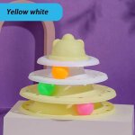Tour de jouet pour chat a 4 niveaux, plateau tournant, balles a roulettes, jouets interactifs, piste ...