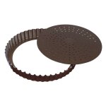Tourtière cannelée perforée - antiadhérente - fond mobile - Ø300 mm h28 mm Tourtière cannelée perforée - antiadhérente - fond mobile - Ø300 mm h28 mm