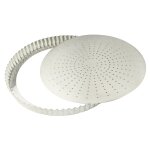 Tourtière cannelée perforée - fer blanc - fond mobile - Ø260 mm h28 mm Tourtière cannelée perforée - fer blanc - fond mobile - Ø260 mm h28 mm