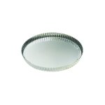 Tourti�re ronde cannel�e - fer blanc - fond fixe - Ø200 / 185 mm h25 mm