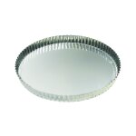 Tourtire ronde cannele - fer blanc - fond fixe - Ø260 / 240 mm h25 mm