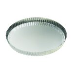 Tourtière ronde cannelée - fer blanc - fond fixe - Ø280 / 270 mm h25 mm Tourtière ronde cannelée - fer blanc - fond fixe - Ø280 / 270 mm h25 mm